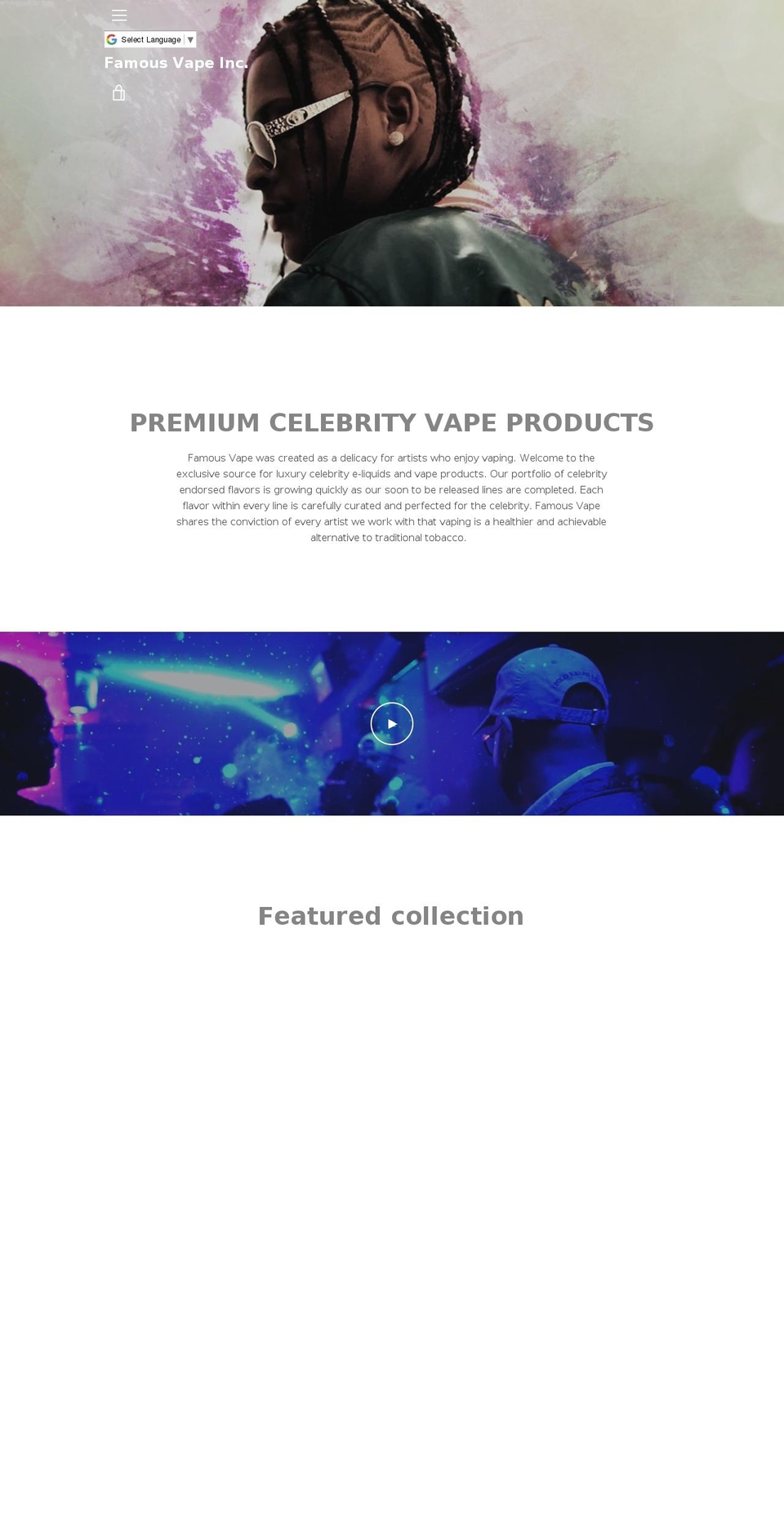 famousvapeinc.com shopify website screenshot