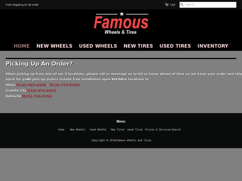 famouswheeltire.com — Shopify storefront screenshot