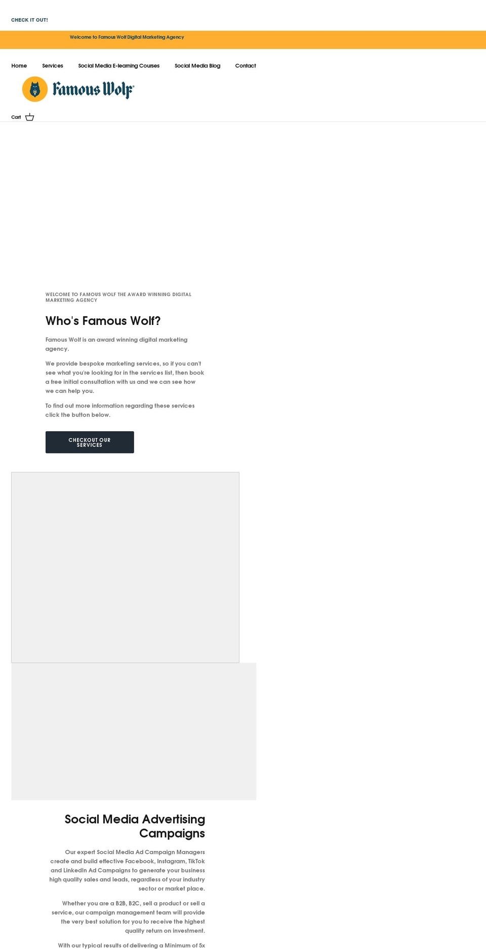 famouswolf.co.uk shopify website screenshot