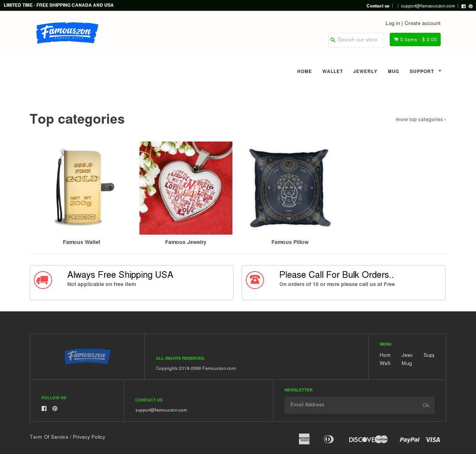 shopifytheme Shopify theme site example famouszon.com