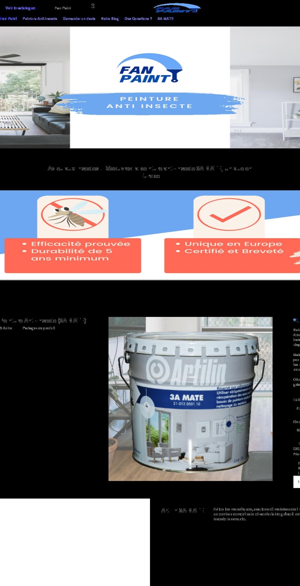 Xtra Shopify theme site example fan-paint.com