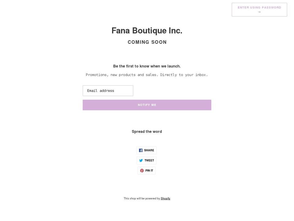 fanaboutique.com shopify website screenshot