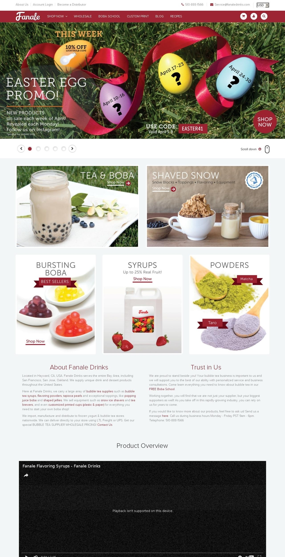 fanaledrinks.com shopify website screenshot