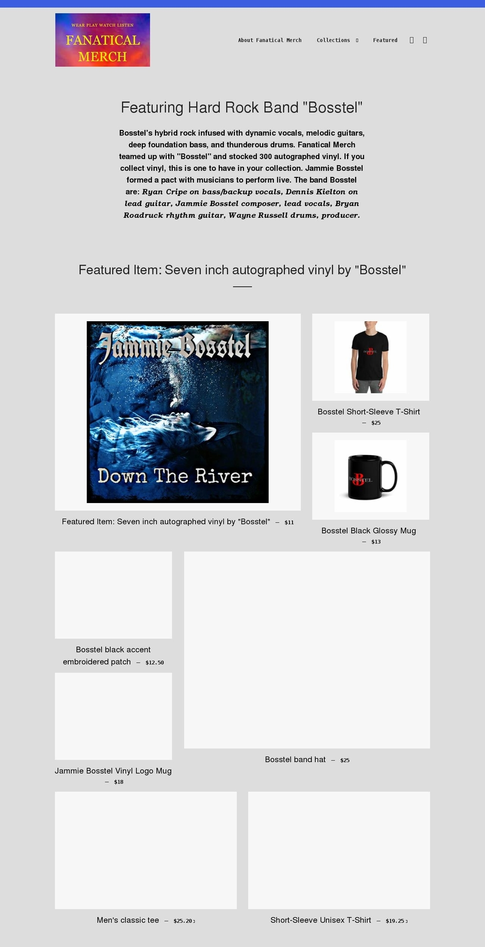 fanaticalmerch.com shopify website screenshot