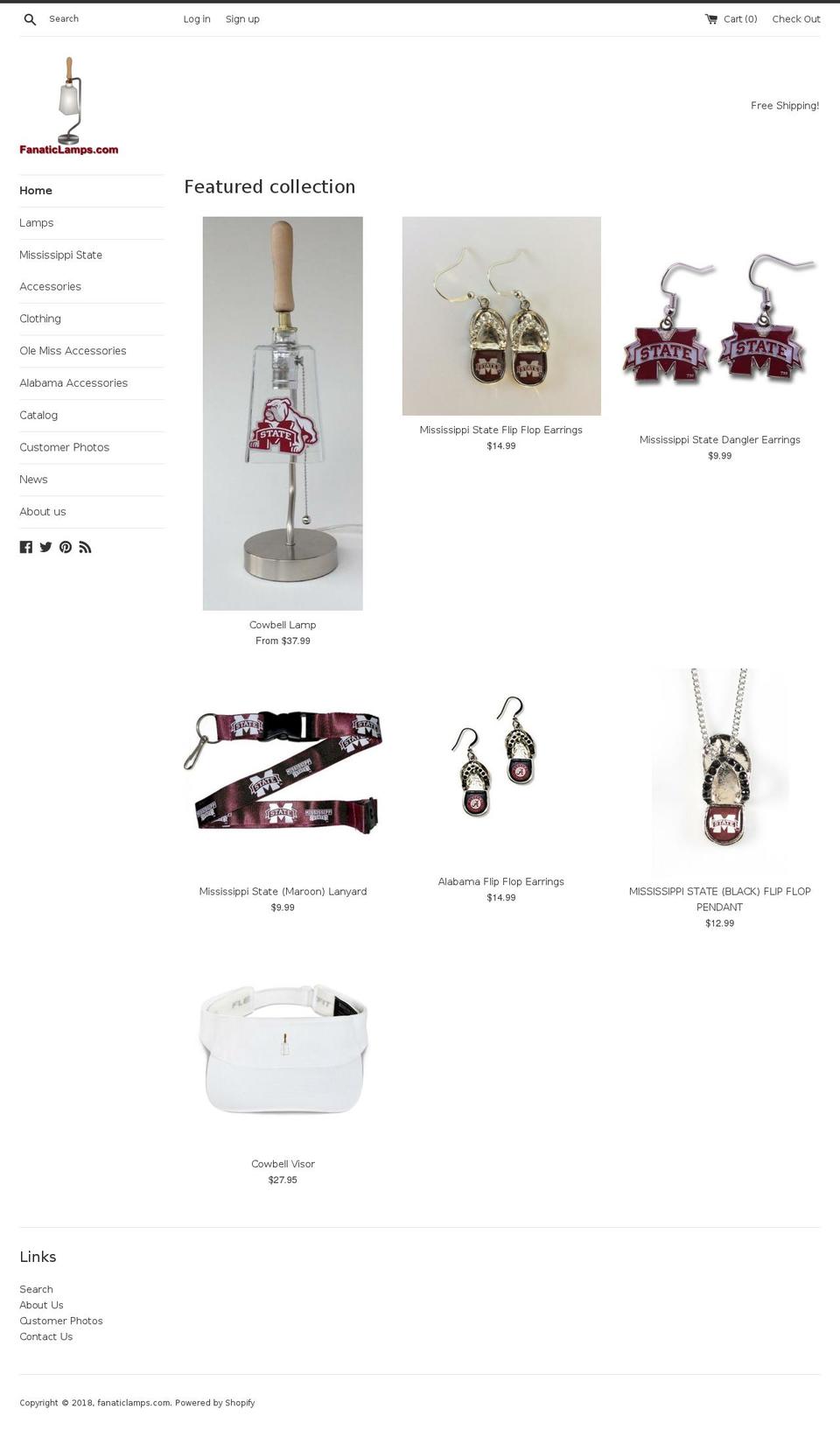 fanaticlamps.com shopify website screenshot