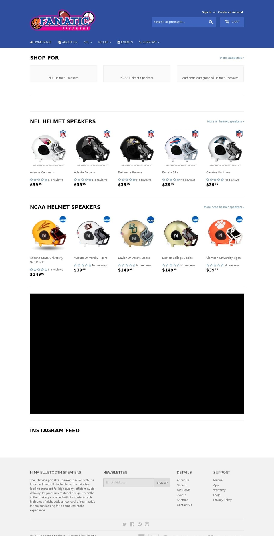fanaticspeakers.com — Shopify storefront screenshot