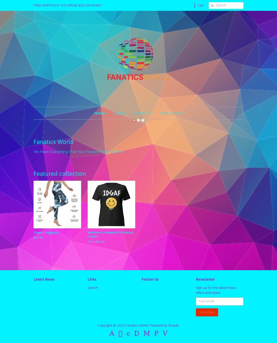 fanaticsworld.net shopify website screenshot