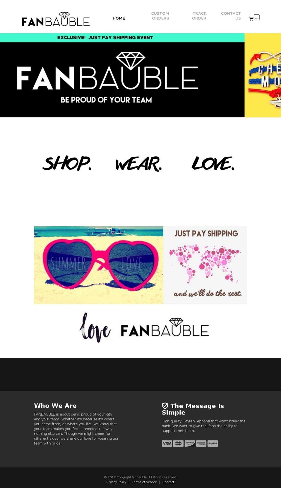 fanbauble.com shopify website screenshot
