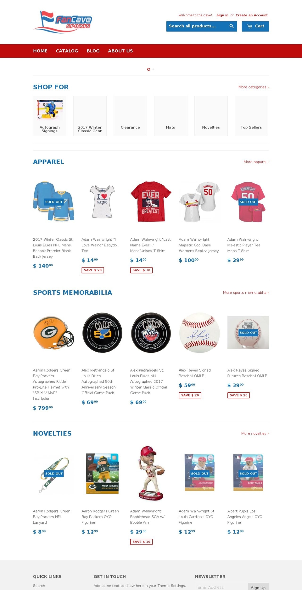 fancavesport.com shopify website screenshot