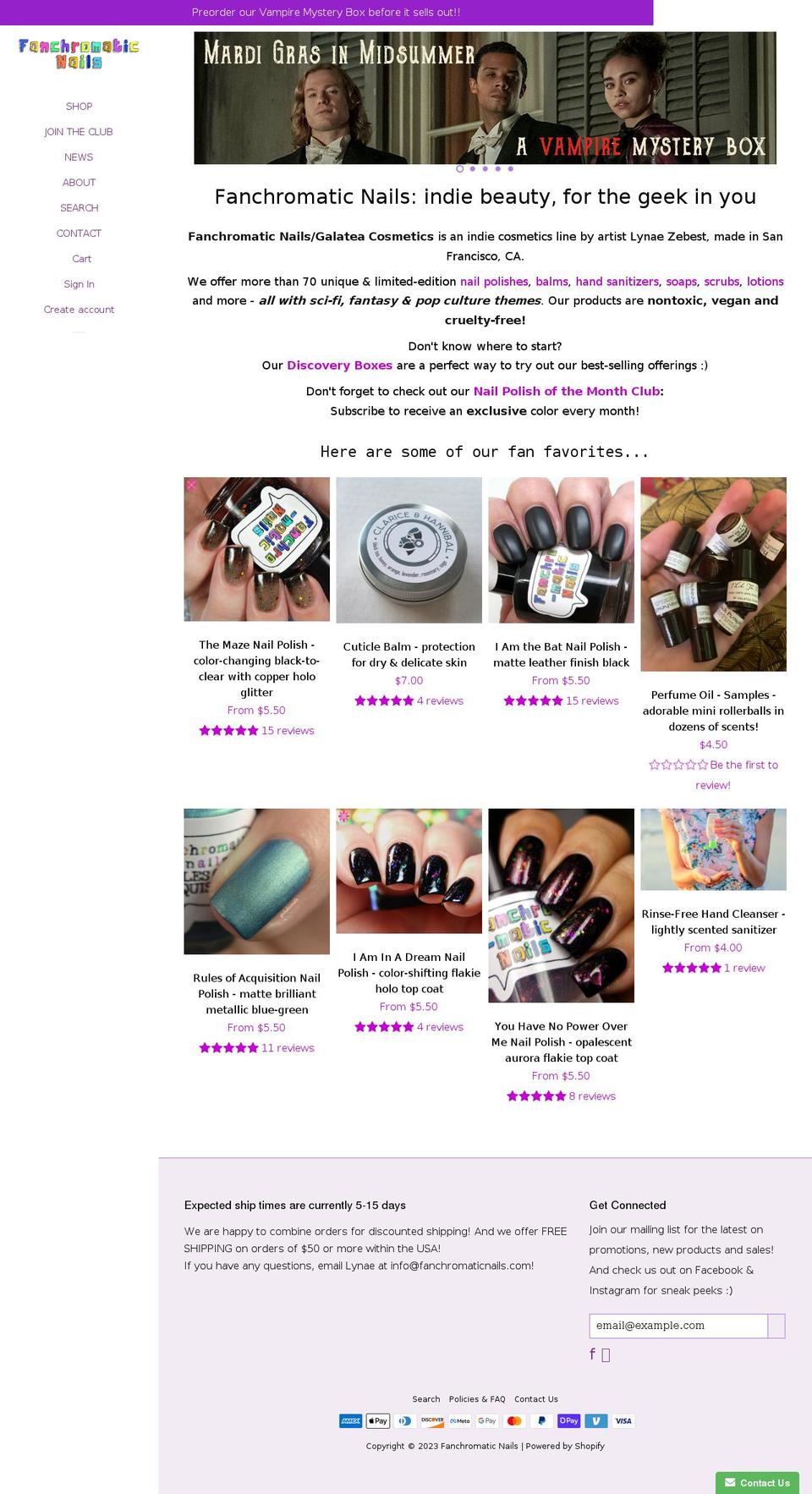 Pop with Installments message Shopify theme site example fanchromaticnails.com