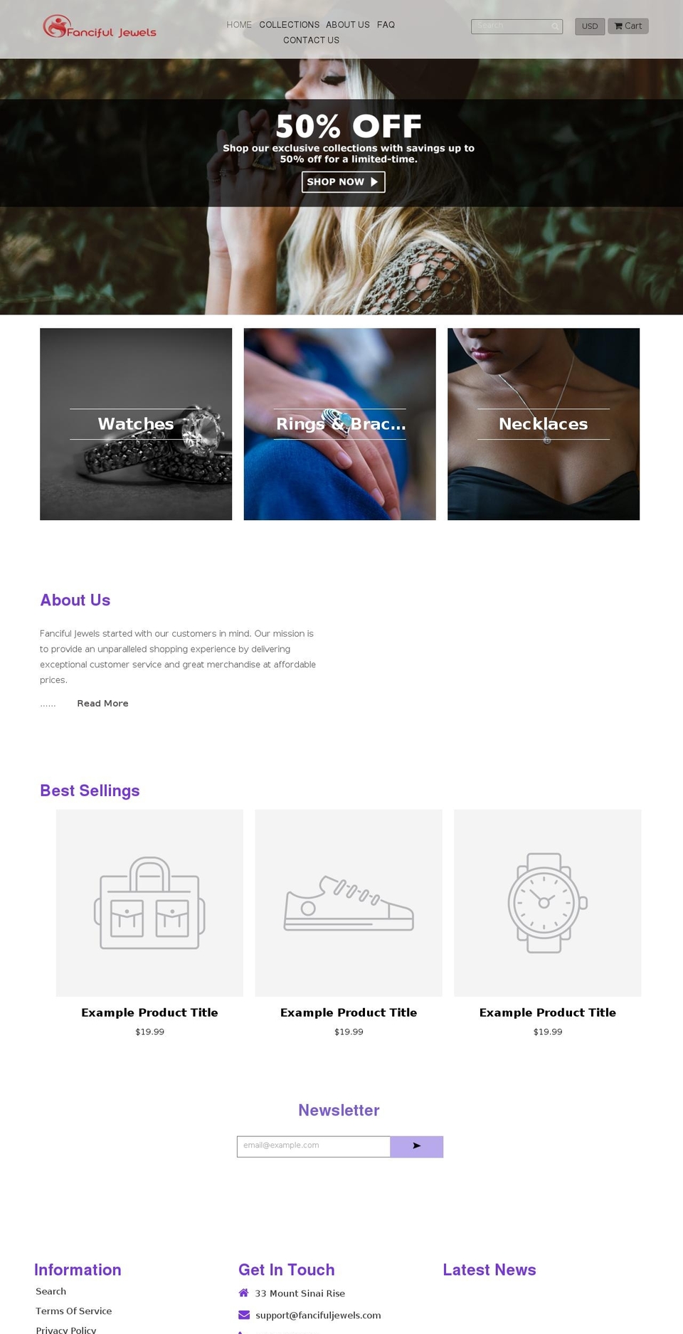 Gems Shopify theme site example fancifuljewels.com