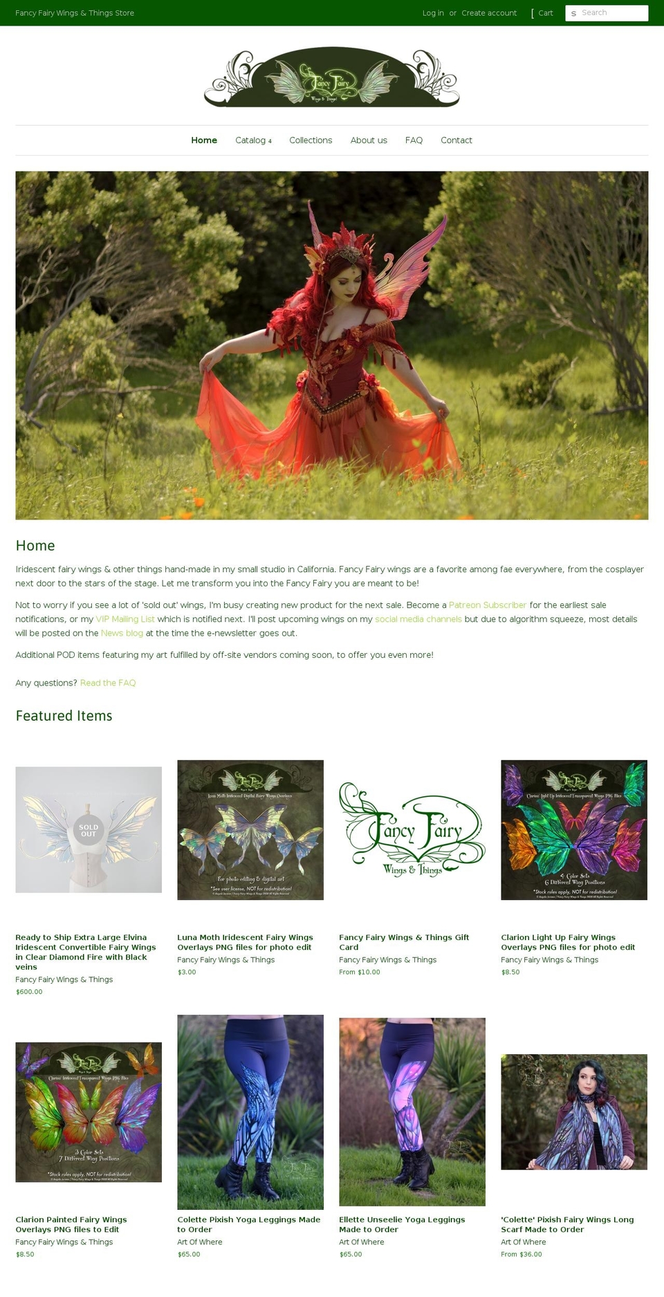 fancy-fairy-wings-things.myshopify.com shopify website screenshot
