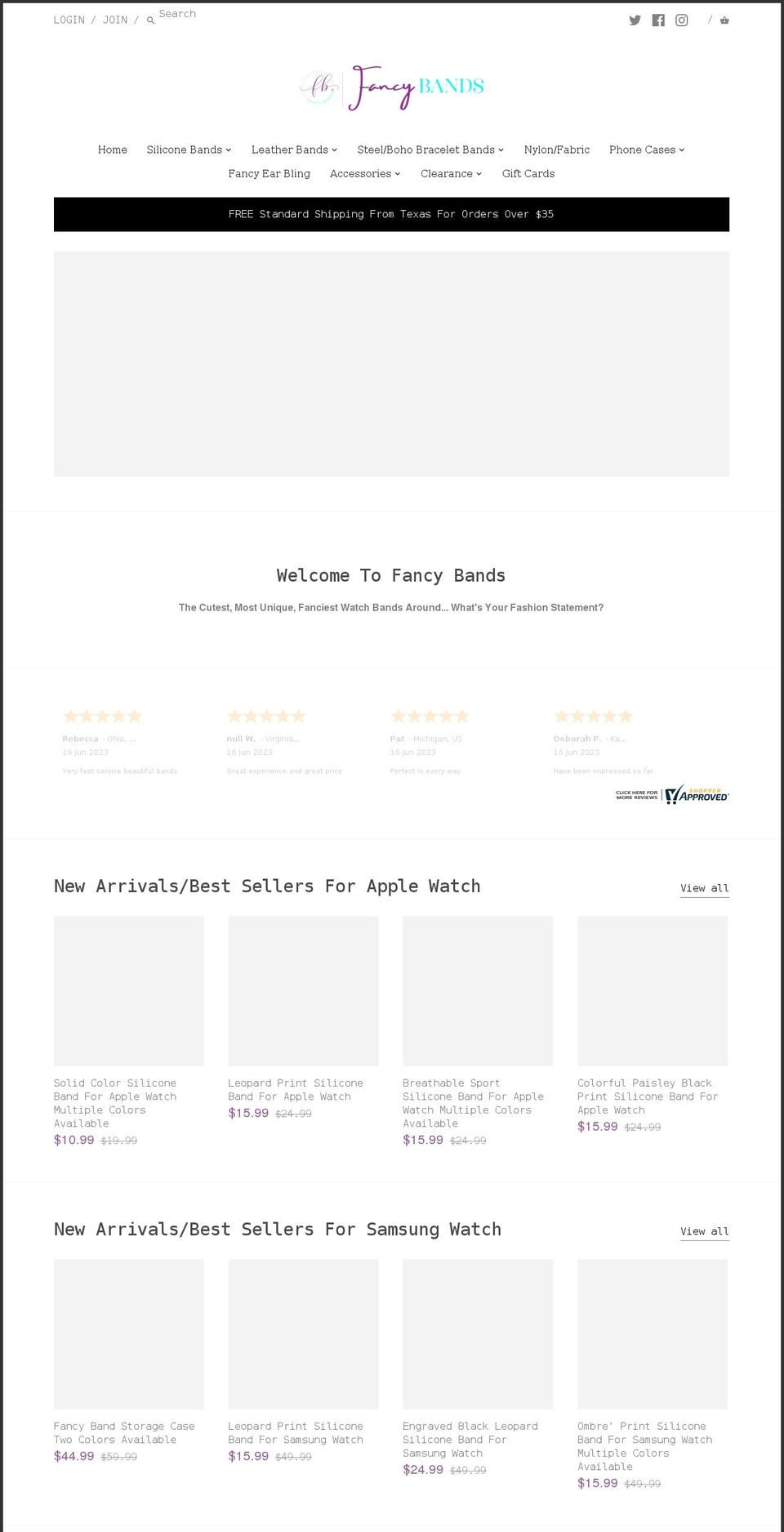 fancybands.net shopify website screenshot