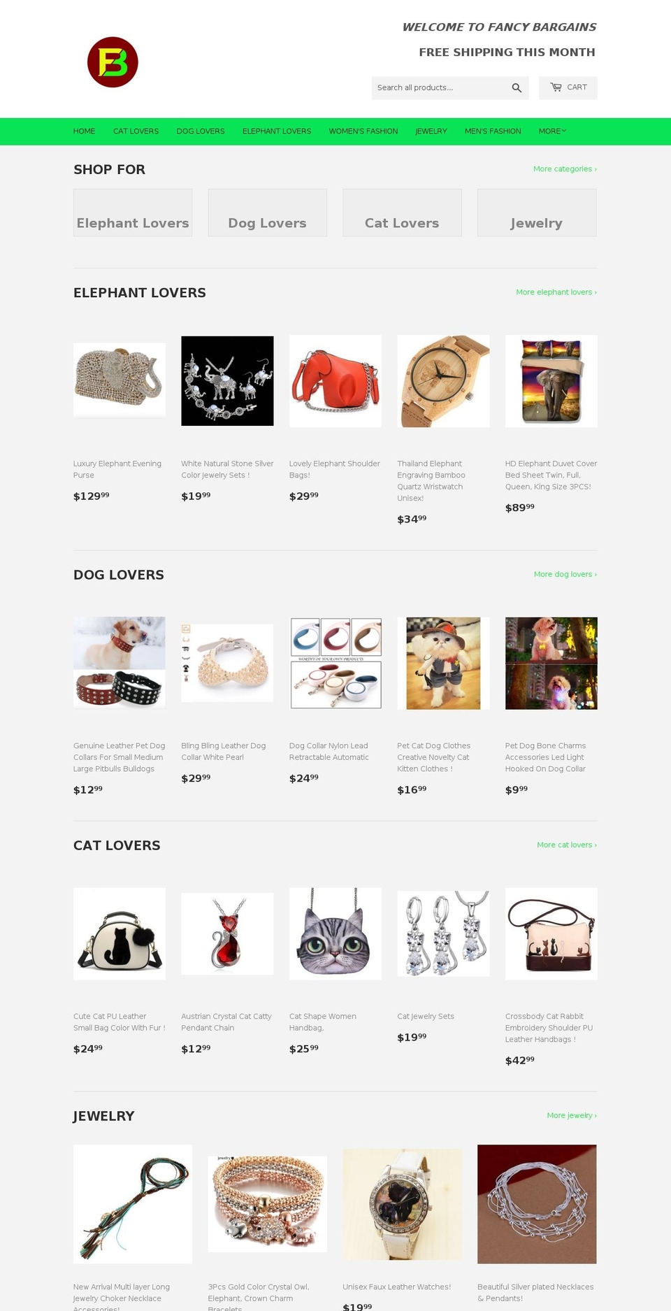 fancybargains.net shopify website screenshot