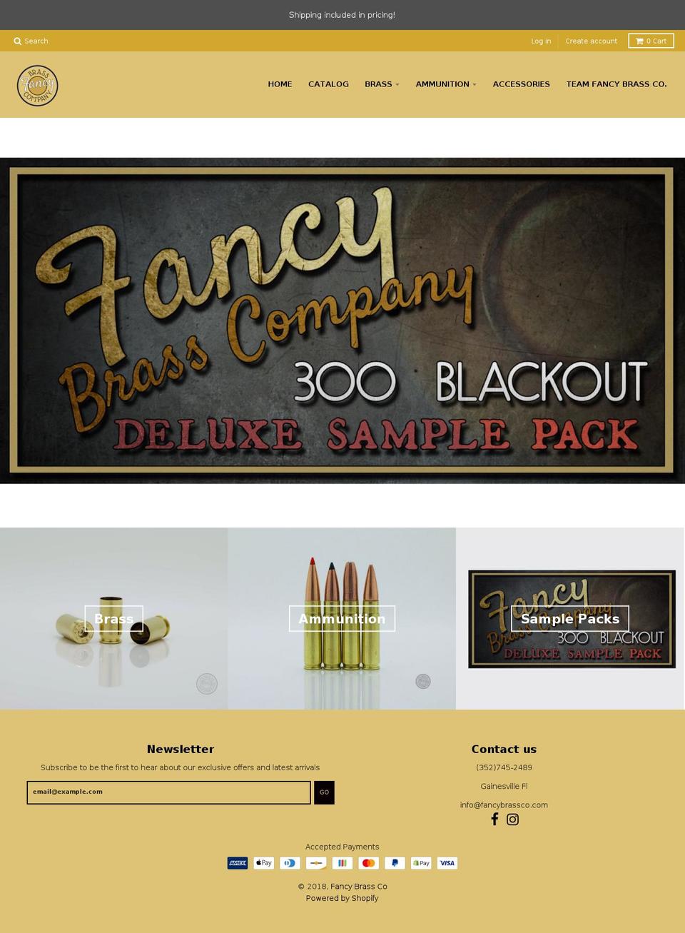 fancybrasscompany.com — Shopify storefront screenshot