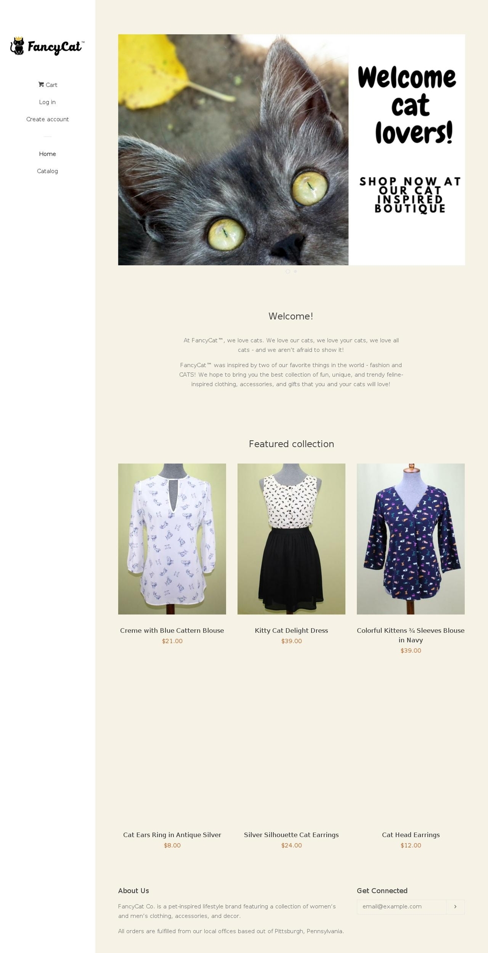 fancycat.com — Shopify storefront screenshot