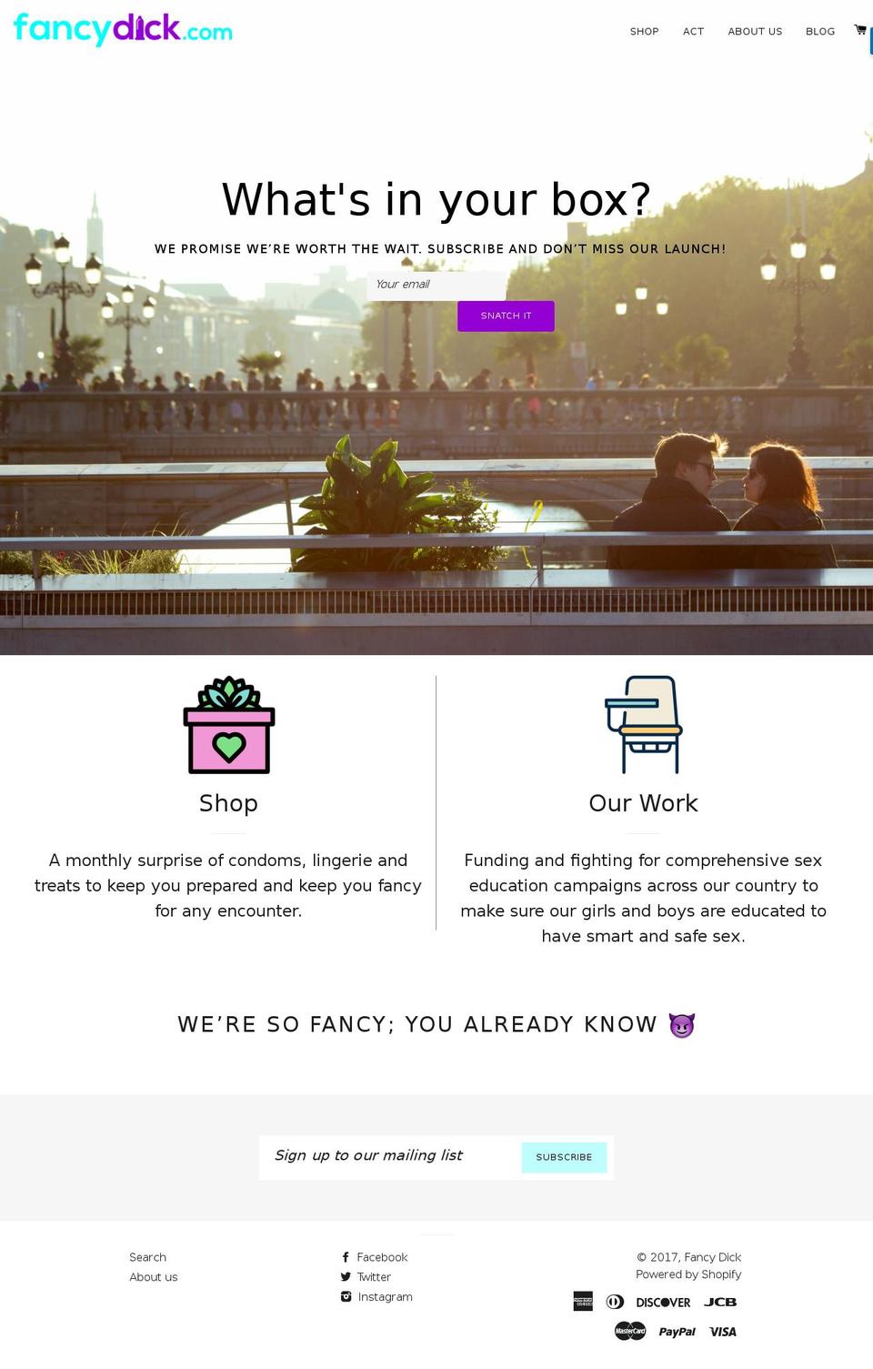 fancydick.com shopify website screenshot