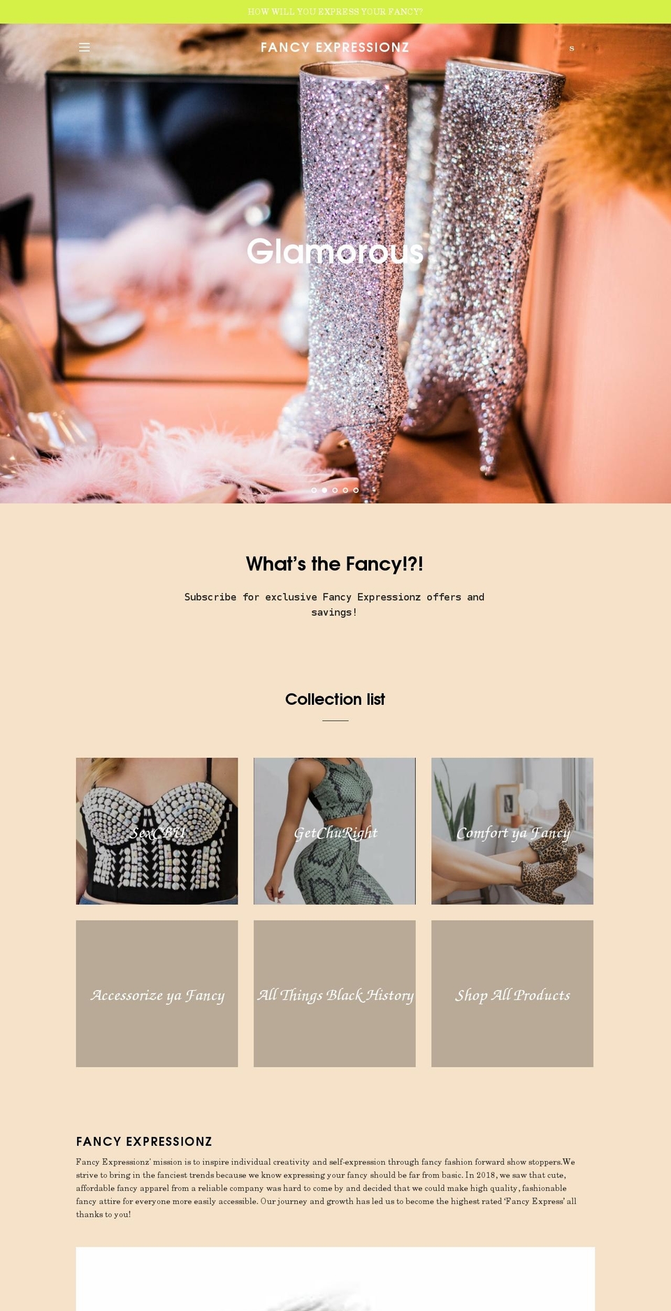 fancyexpressionz.com shopify website screenshot