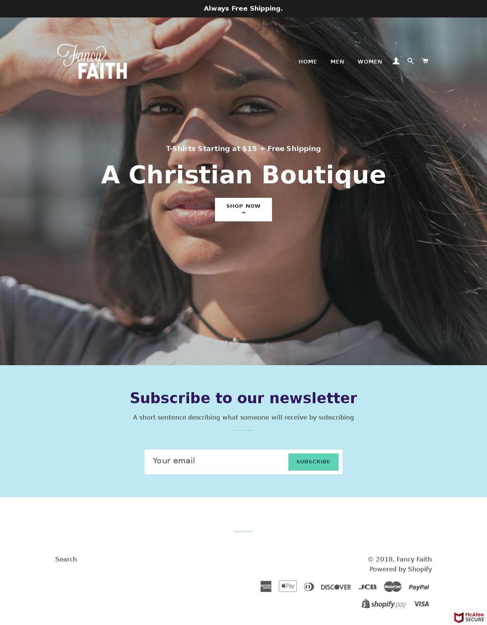 fancyfaith.com — Shopify storefront screenshot
