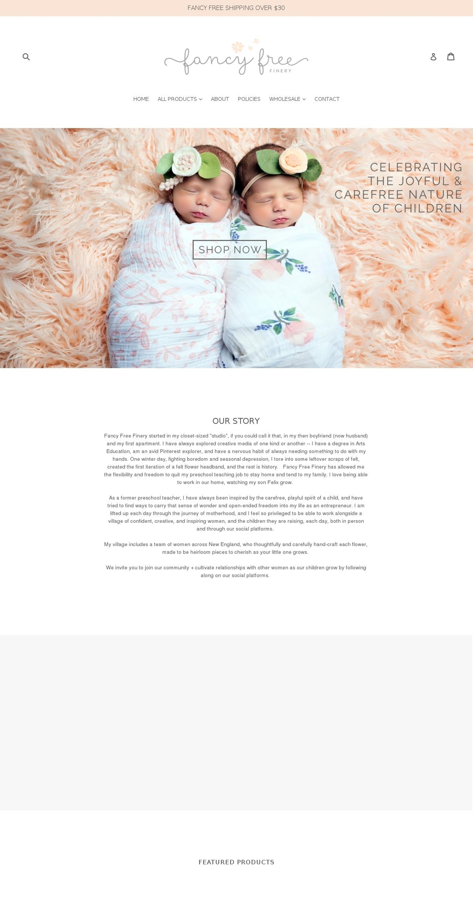 fancyfreefinery.com — Shopify storefront screenshot