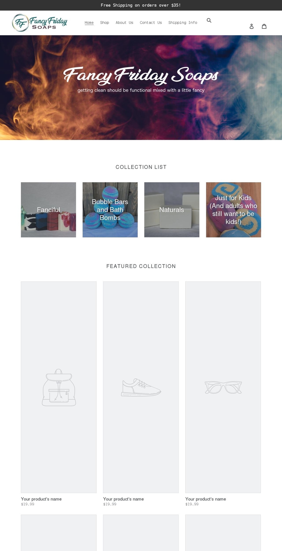 fancyfridaysoaps.com shopify website screenshot