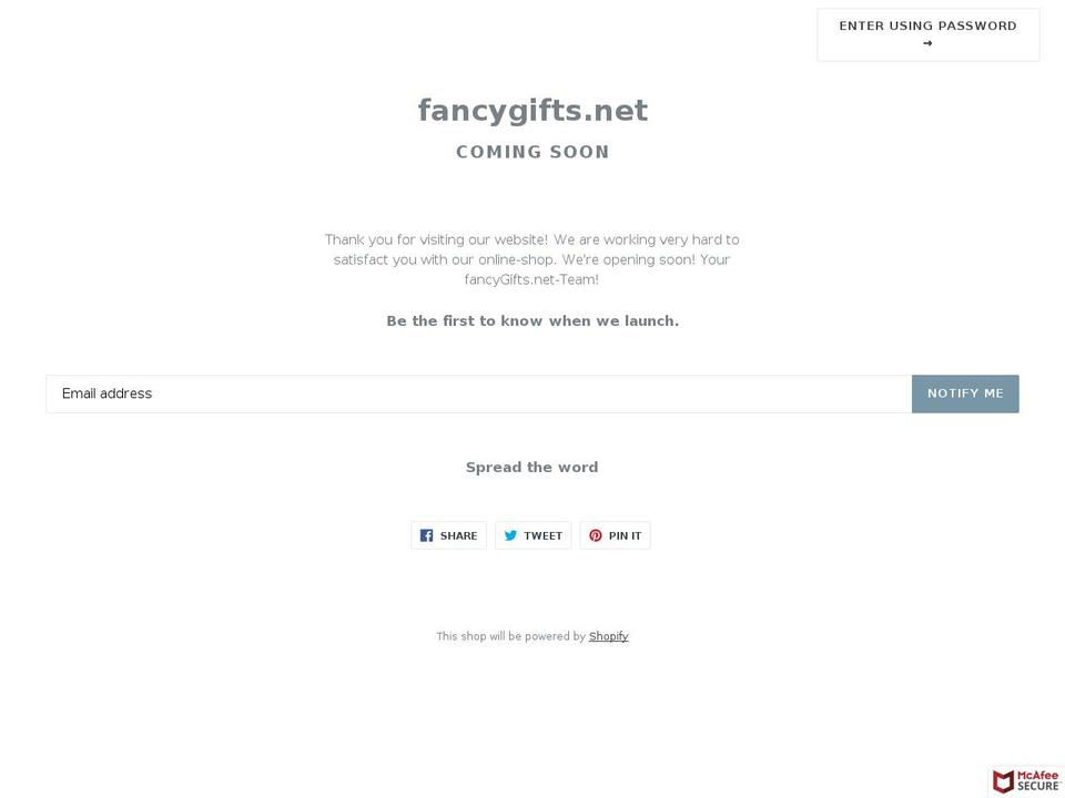 fancygifts.net shopify website screenshot