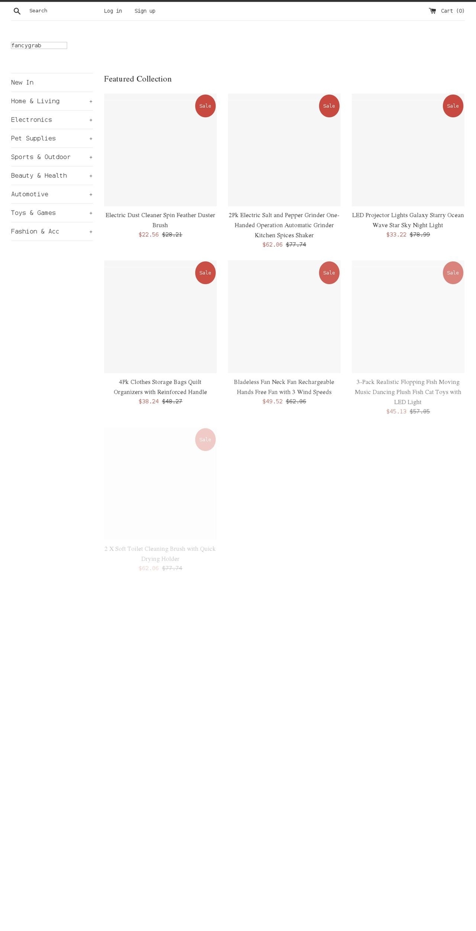 fancygrab.com shopify website screenshot
