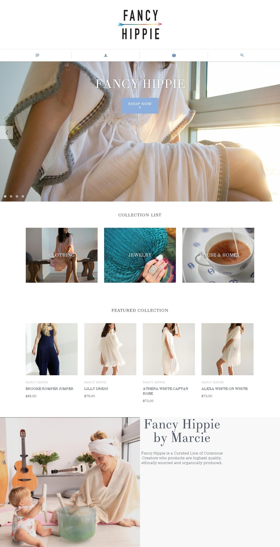 fancyhippie.com — Shopify storefront screenshot