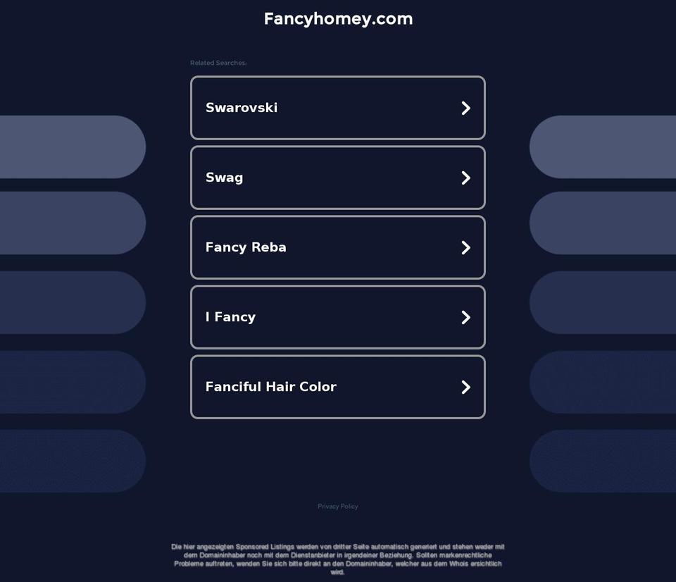 fancyhomey.com — Shopify storefront screenshot