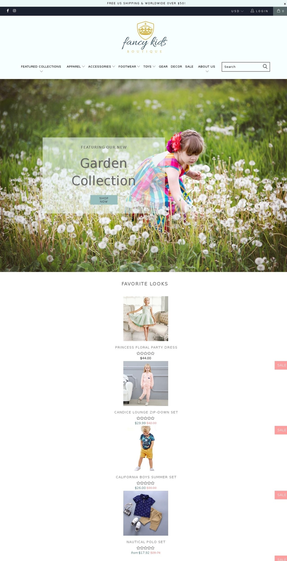 fancykidsboutique.com — Shopify storefront screenshot