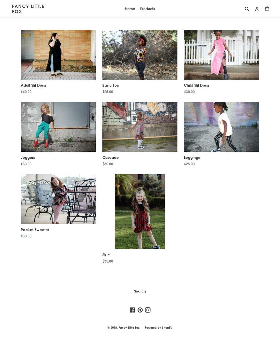 fancylittlefox.com shopify website screenshot