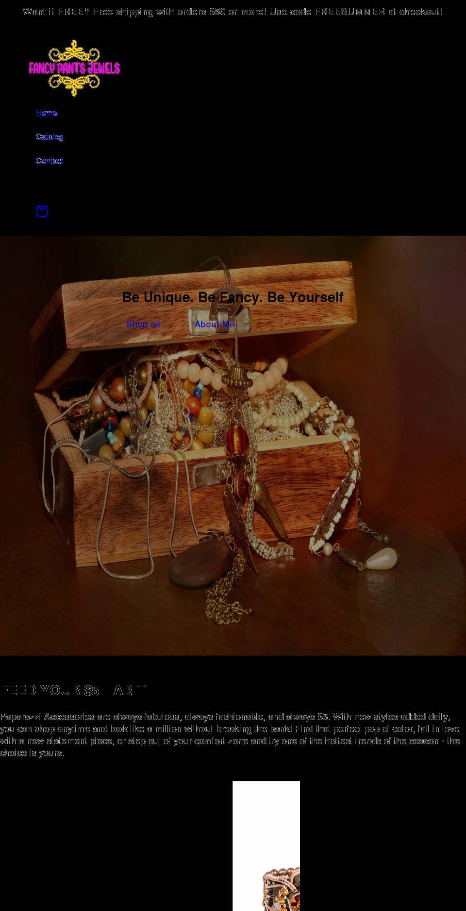 fancypantsjewels.com shopify website screenshot