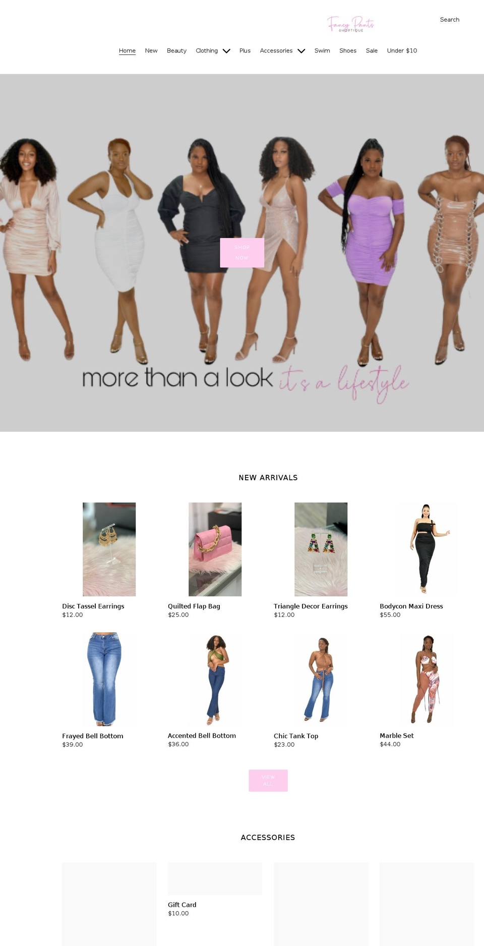 fancypantsshoptique.com shopify website screenshot
