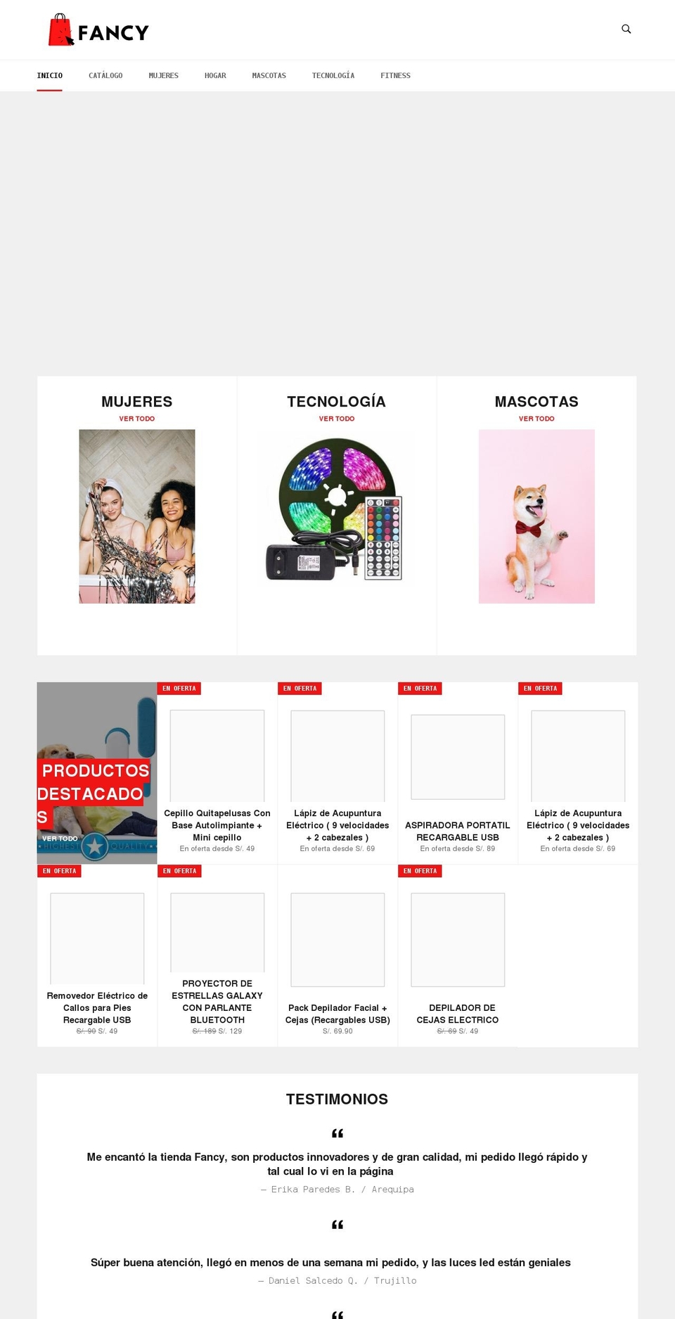 fancyperu.com shopify website screenshot