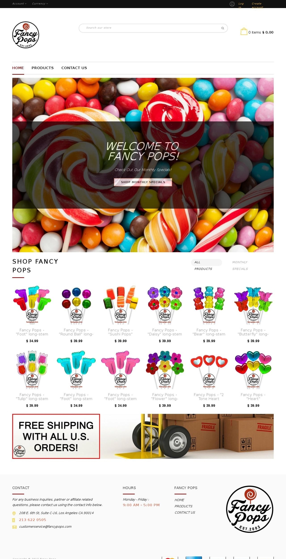 home3 Shopify theme site example fancypops.com