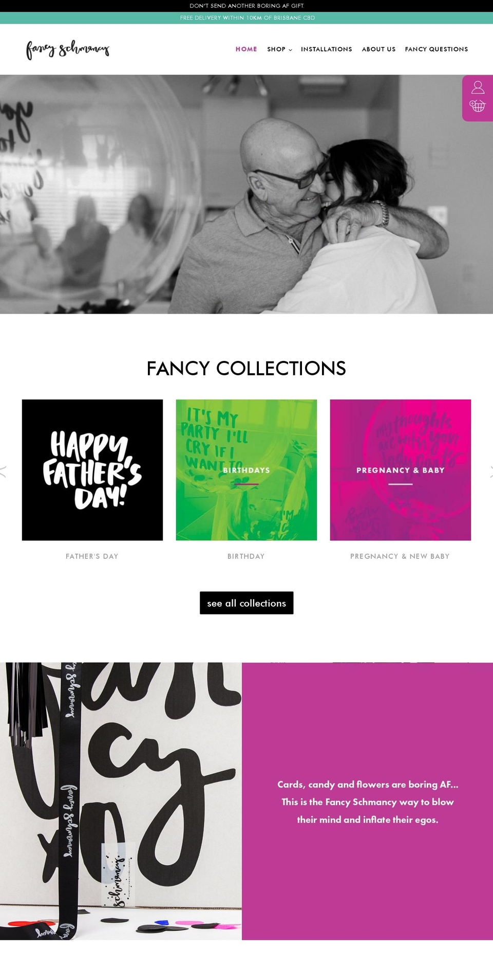 fancyschmancy.com.au shopify website screenshot