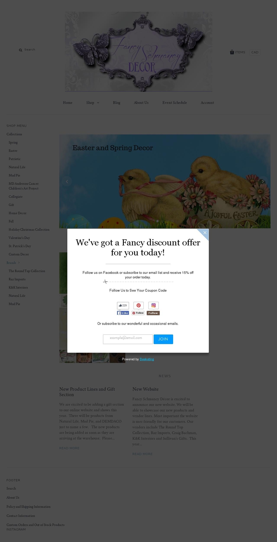 fancyschmancydecor.com shopify website screenshot