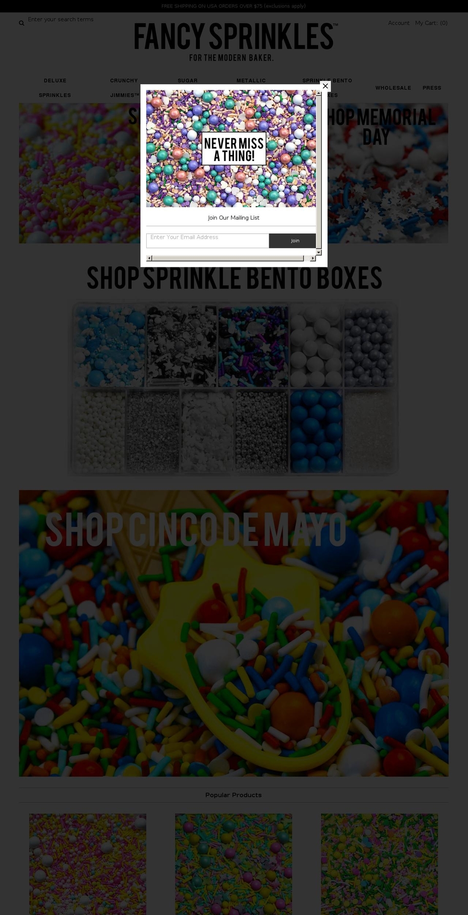 Fancy Shopify theme site example fancysprinkles.com