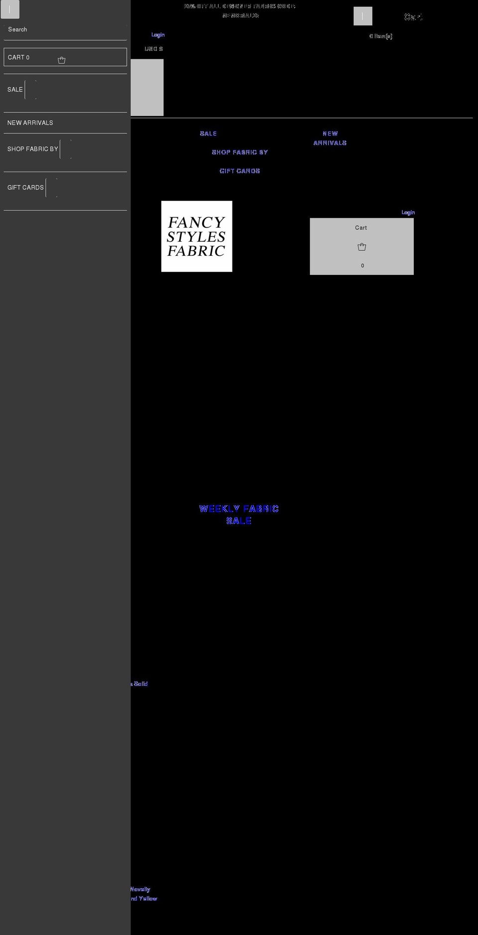 fancystylesfabric.com shopify website screenshot