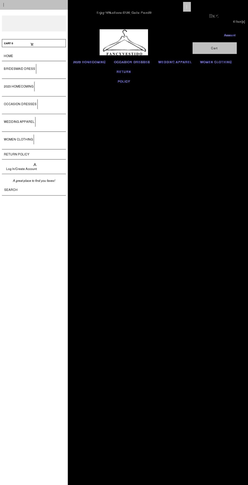 fancyvestido.com shopify website screenshot