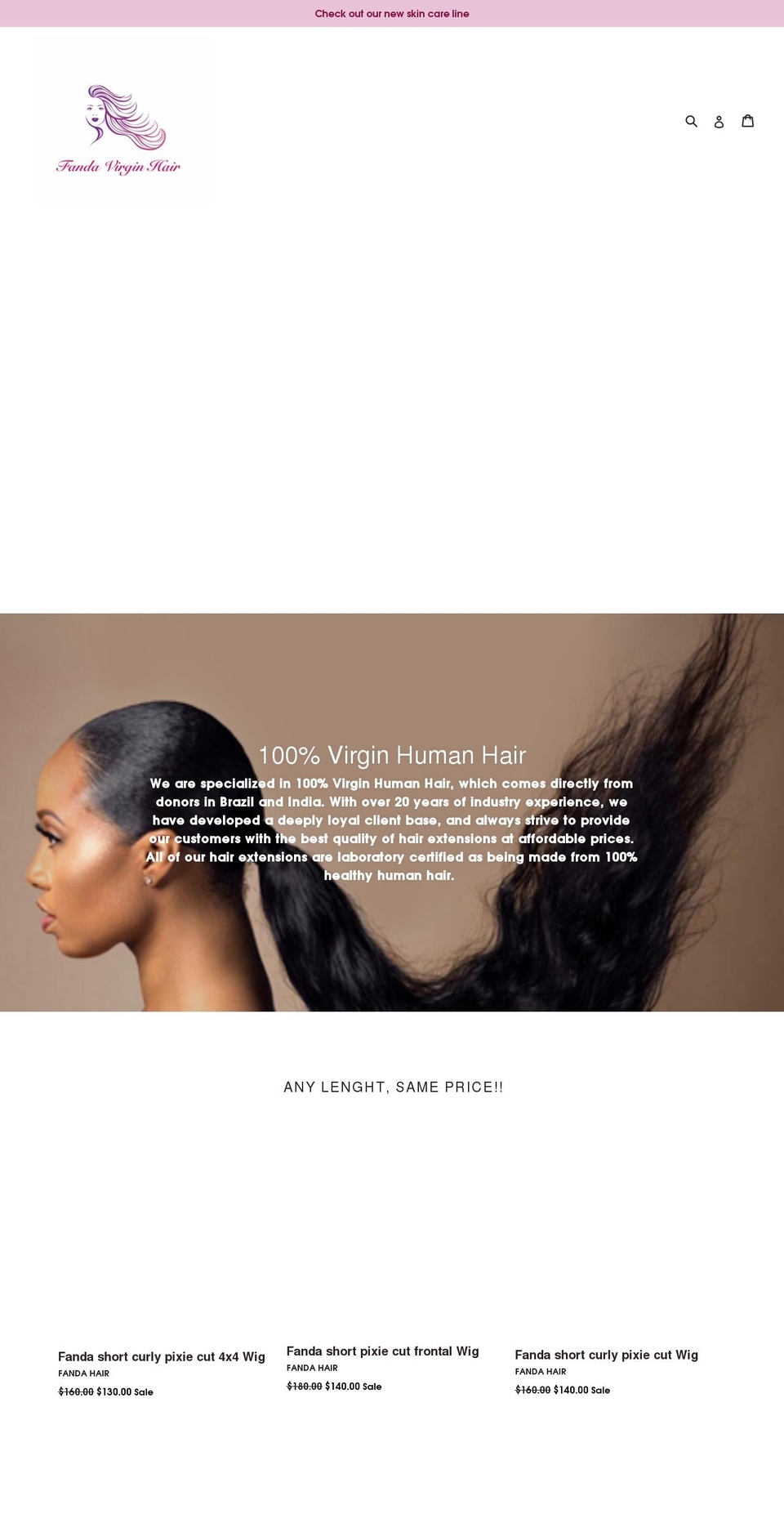 fandahair.com — Shopify storefront screenshot