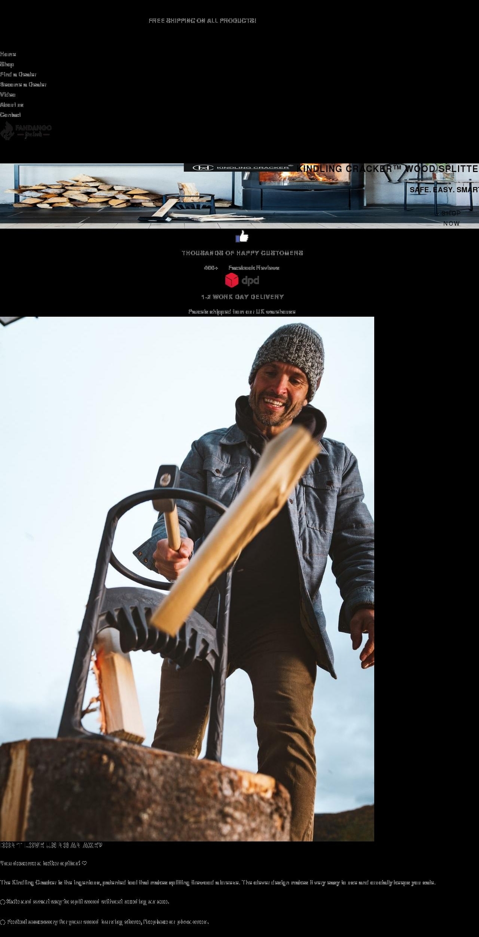 fandangofiretools.co.uk shopify website screenshot