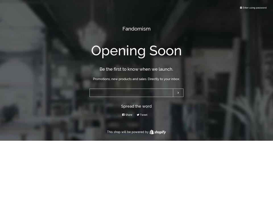 fandomism.com — Shopify storefront screenshot