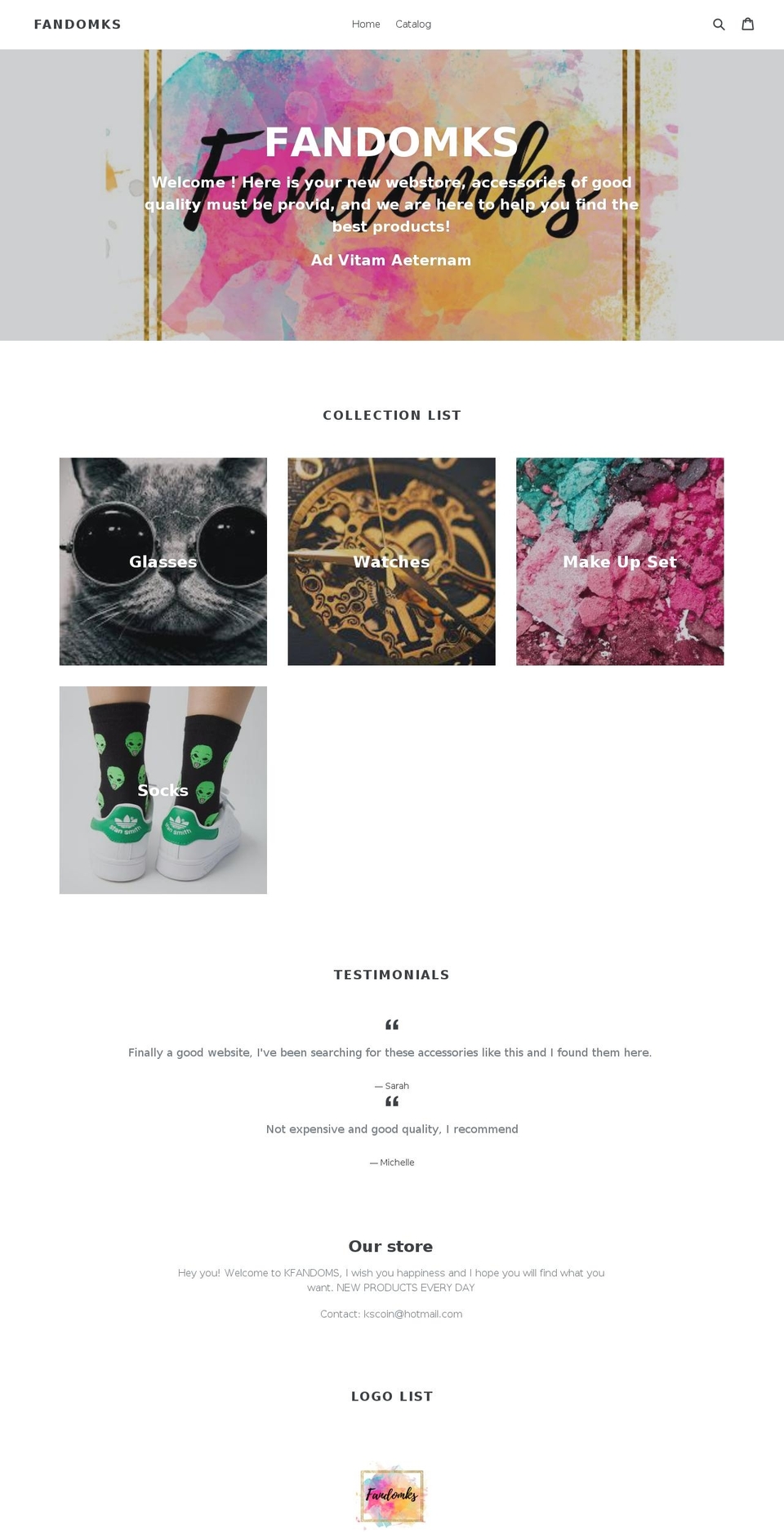 fandomks.com shopify website screenshot