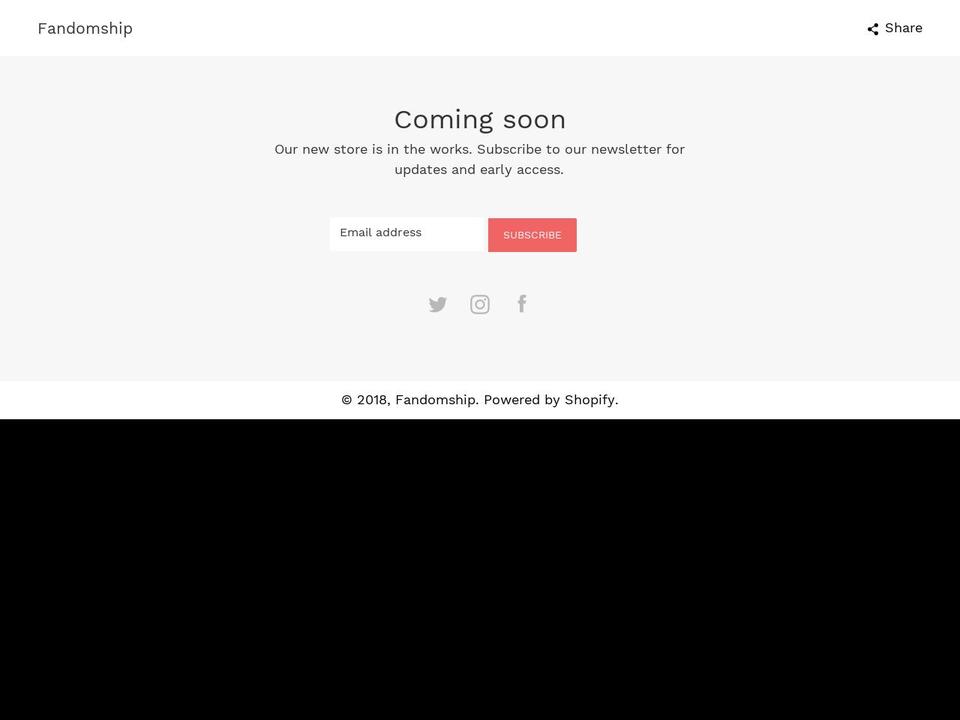 fandomship.com shopify website screenshot