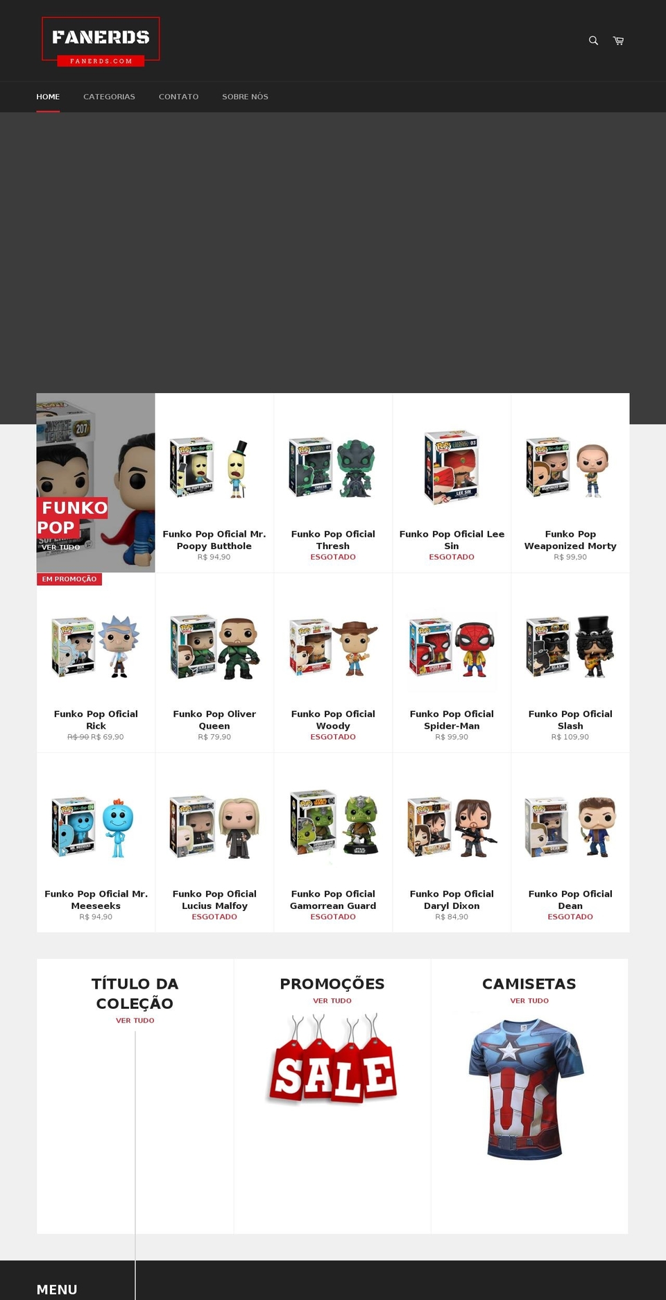 fanerds.com — Shopify storefront screenshot