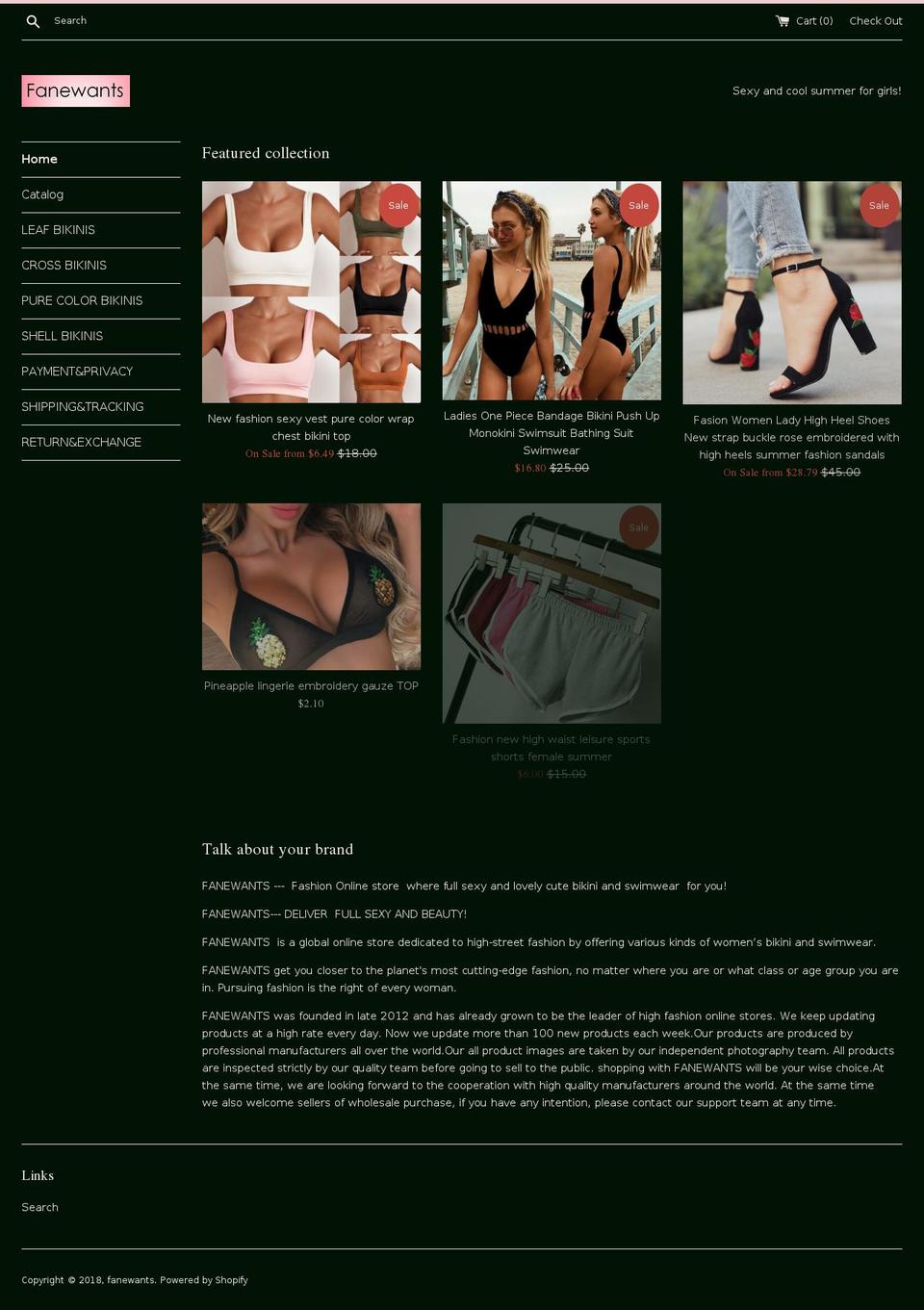 fanewants.com shopify website screenshot