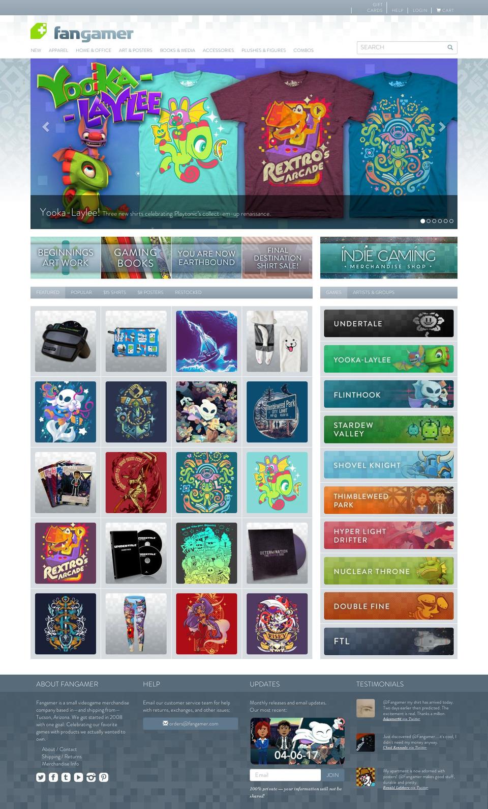 fangamer.biz shopify website screenshot