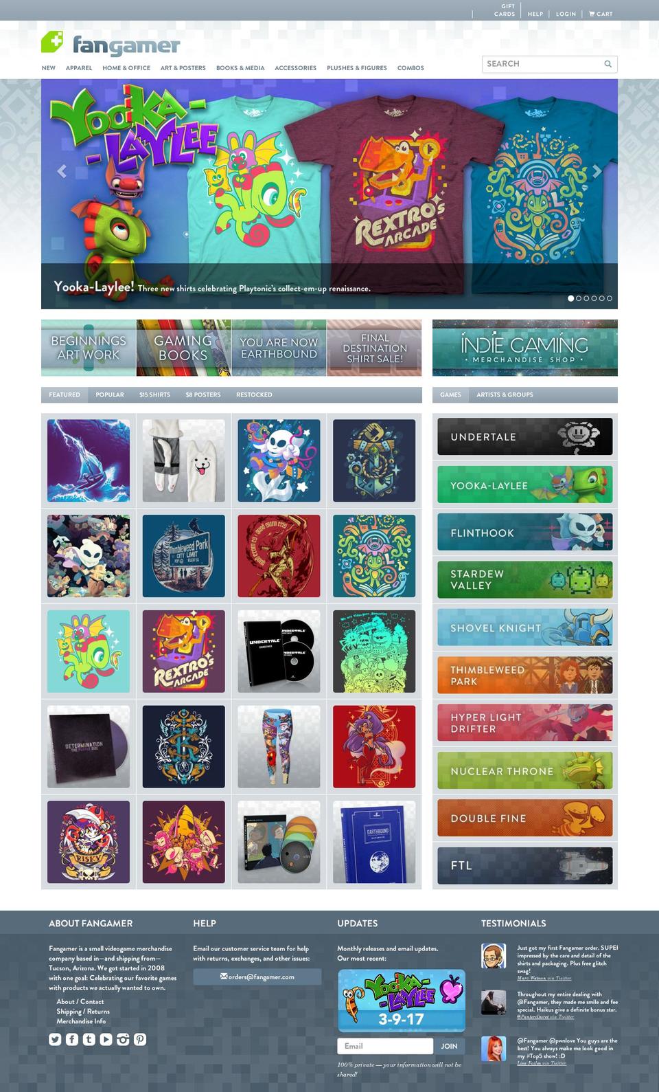 fangamer.com shopify website screenshot