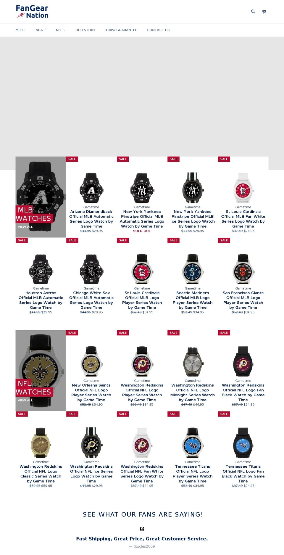 fangearnation.com — Shopify storefront screenshot